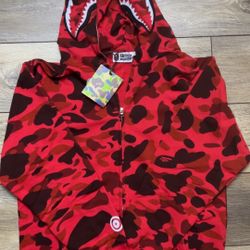 Red Bape Shark Hoodie