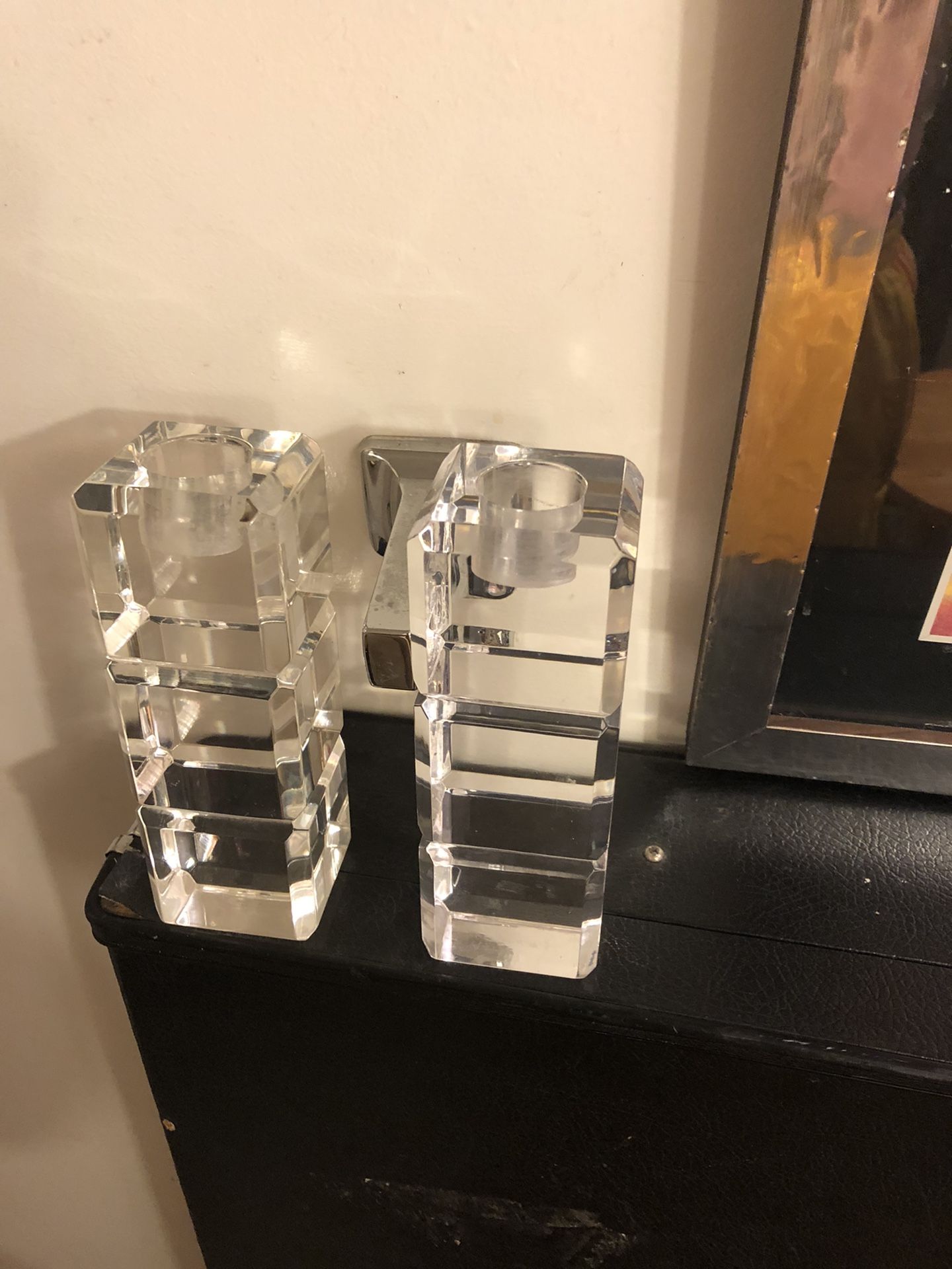 Lucite Candle Stick Holders  