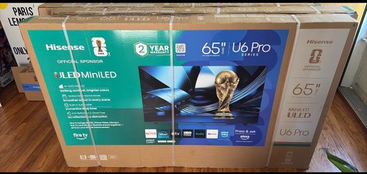 Hisense 65" U6 Pro Series Mini-LED 4K UHD HDR Gaming Al Smart VIDAA TV (65U6SV Pro, 2026 New) - Hi - QLED, Native 144Hz, Motion Rate 480, Dolby Vision