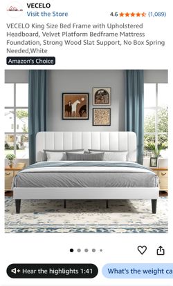 VECELO King Size Bed Frame