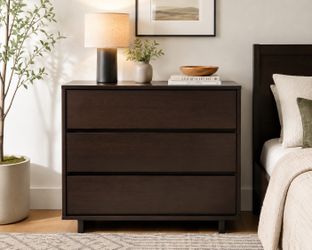 Modern Espresso 3-Drawer Dresser / Chest – Clean Minimalist Style