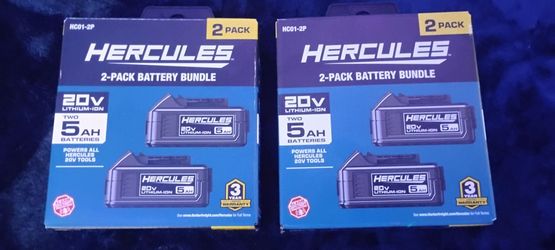 4 Hercules 20V 5ah batteries