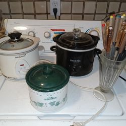 Small single serving Crock Pots + Fondue Forks