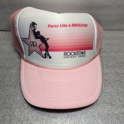 Rockstar Energy Drink Party Baseball Cap Hat Pink Adjustable Hat