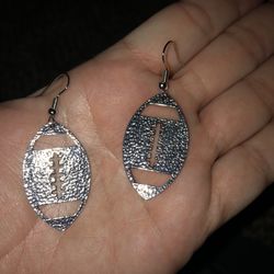 Football Earrings Silver