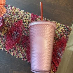 STARBUCKS pink Soft Touch Tumbler Valentine 