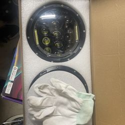 7 Inch Led Headlights for J33p Wrglr JK/TJ/LJ 1, 150W DOT Approved 500% Brighter Round LED Headlight with DRL, H4 H13 Adapter 2PCS (Black)