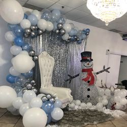 Backdrop and Garland Balloon Set Up!
