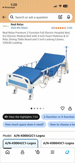 2 Function Full Electric Hospital Bed