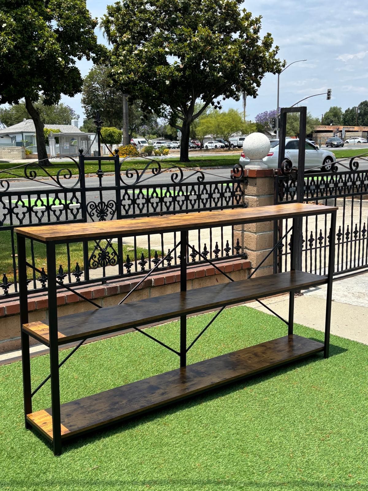 Tribesigns 70.9" Console Table, 3-Tier Sofa Table with Metal Frame