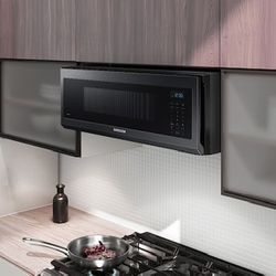 Samsung 1.1-cu ft Low Profile Over-the-Range Microwave ( Fingerprint Resistant Matte Black Steel ) NEW - In Original Box - Model #ME11F7510MT