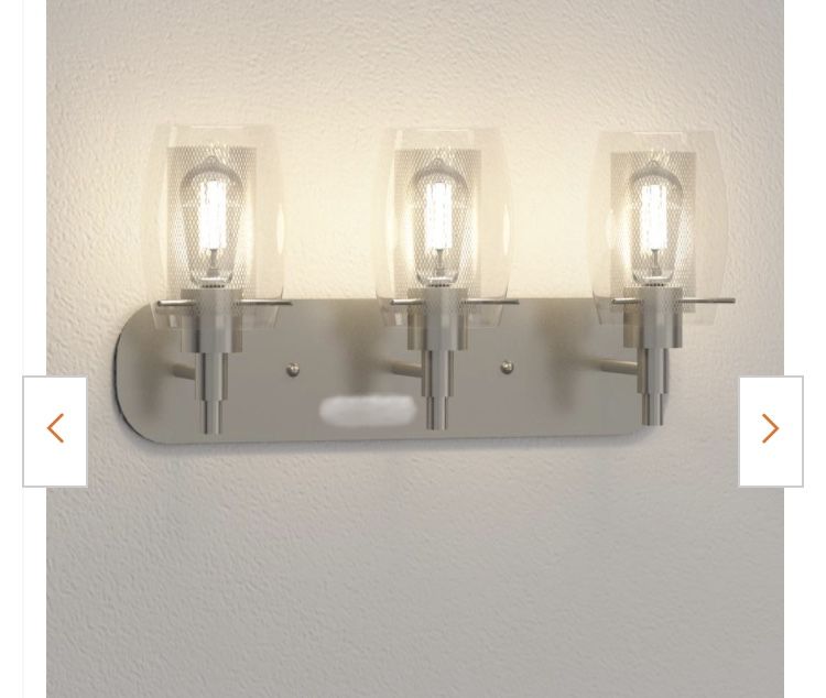 Lettie 3-Light Brushed Nickel Vanity Light by Hampton Bay