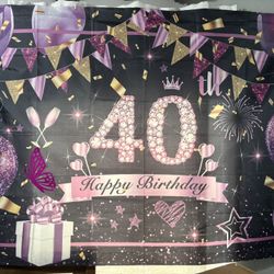 40th birthday backdrop for pictures party supplies