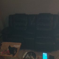 Leather Sofa And Reclining Love Seat