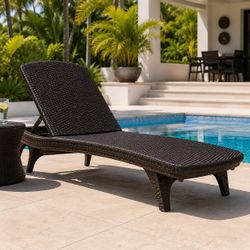 SANCHIA Solarium Rattan-Look Outdoor Chaise Lounge Sun Lounger  (10772 Expresso & 12002 white)