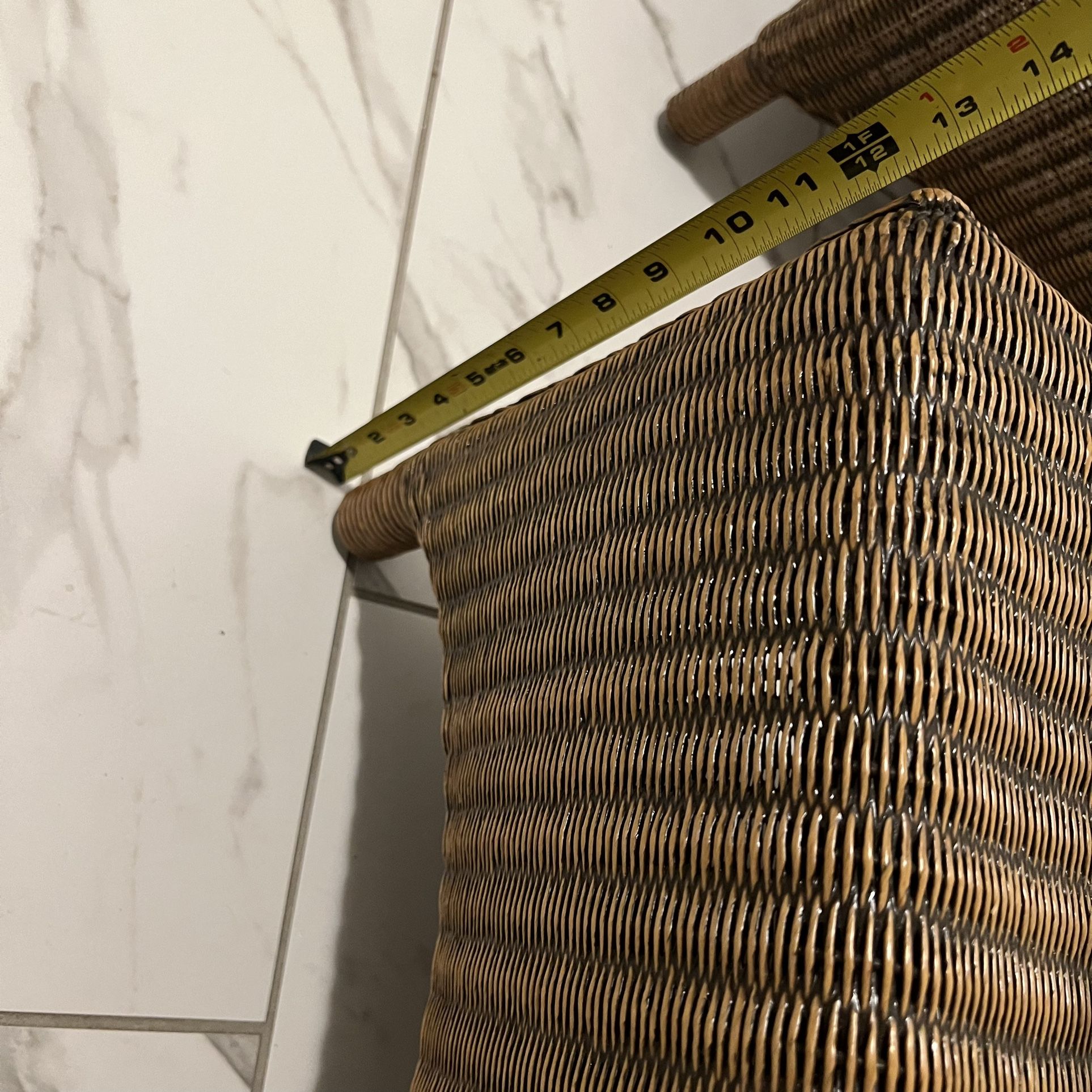 Crate and Barrel Wicker Ottoman Footstool set of two