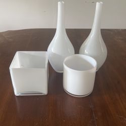 Set Of White Vases