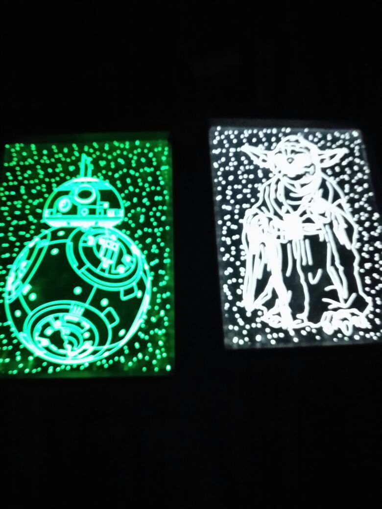 3 Night color light up picture frames "like New"