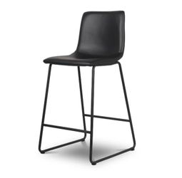 New Origin 21 Black 29.9-in H Bar height Upholstered Metal Bar Stool Back