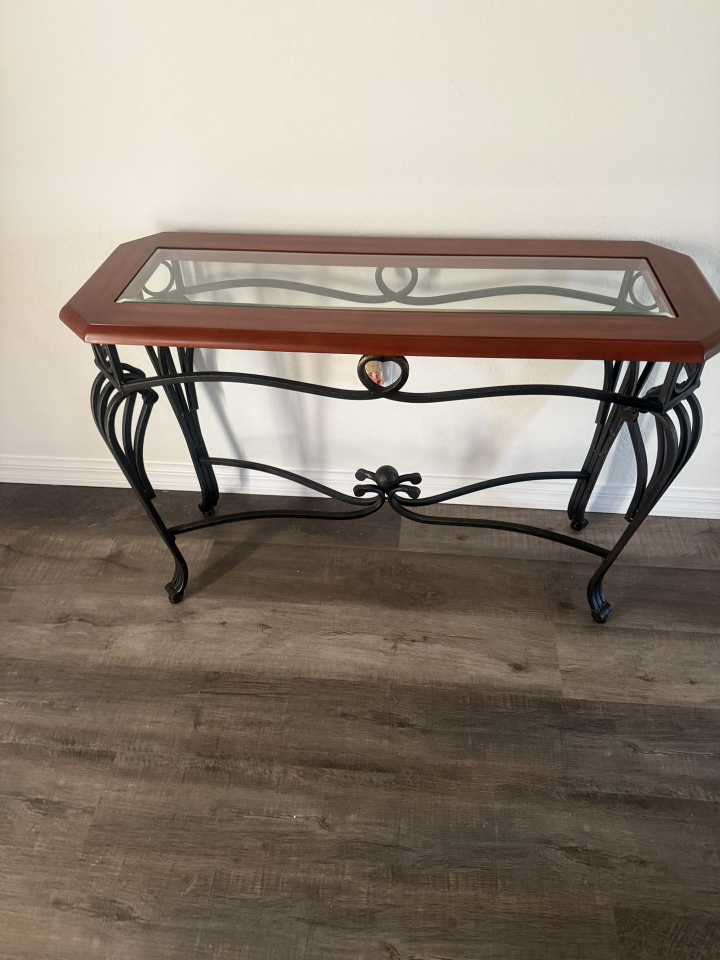 Wood And Glass Console Table