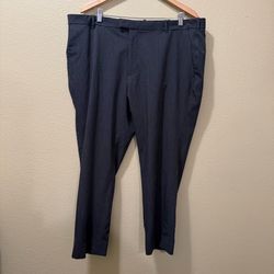 Men’s 40x30 (Measures 42x37) Van Heusen Dark Gray Flat Front Dress Pants