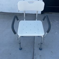  Shower Chair with Back and Padded Armrests, Shower Stool 