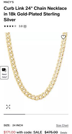 18k Gold Curb Link Chain 