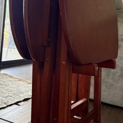 Wood TV Tray Tables Set with Stand