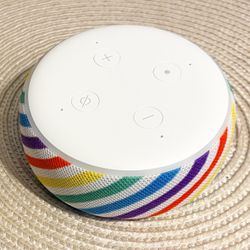 Amazon Echo Dot Alexa Kids edition, Bluetooth Wi-Fi, portable Smart Speaker Rainbow White, brand new never used