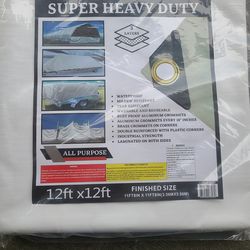 12ft × 12ft Super Heavy Duty White Tarp