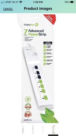 New: TrickleStar 00627-3' Cord 7 Outlet Tier 1 Power Strip (7 OUTLET TIER 1 ADVANCED POWERSTRIP, 1,080 JOULES, 3-FOOT POWER CORD, ALUMI)