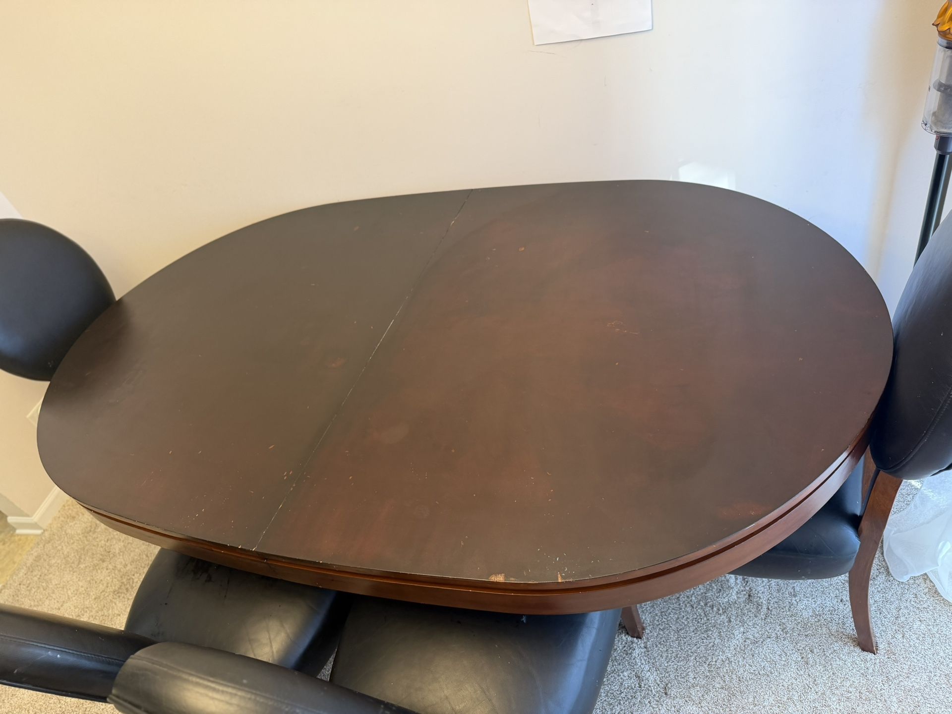 Oval Convertible Dining Table + 4 Chairs – For Sale