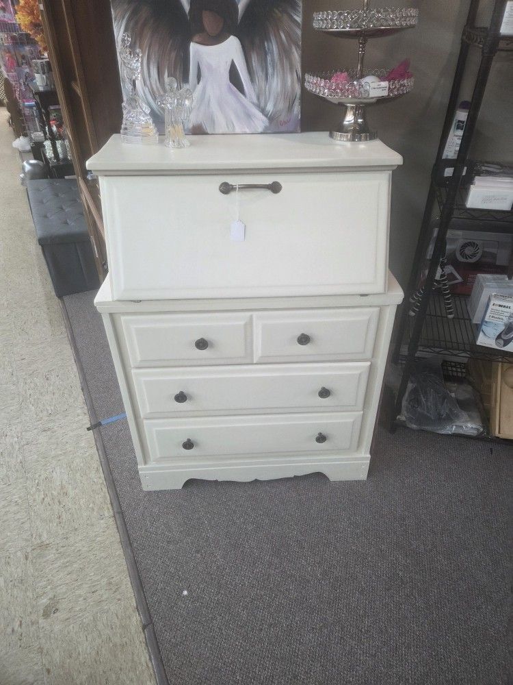 White Dresser With Flip Down Top