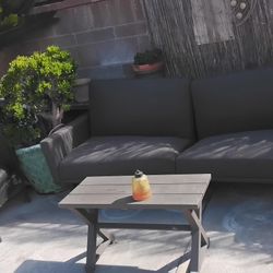 Hampton Bay Bench Rattan Garden Set