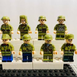 Green Arm Minifigures War Soldiers | New Custom LEGO Compatible Toys