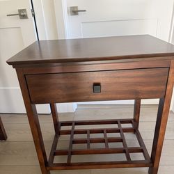 Dark Wood Nightstands (Set of 2)