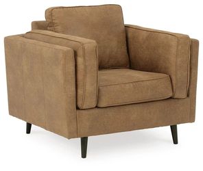 Ashley Furniture Maimz Mid-Century Accent Chair | Caramel Faux Leather