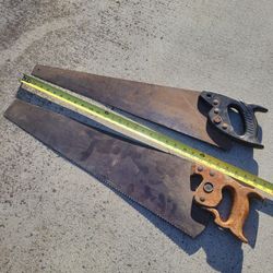 Lot Of 2 Wood Hand Saw Saws Craftsman E.C. Atkins 26"