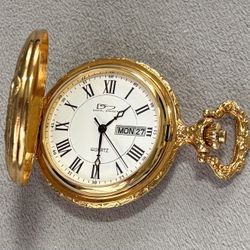 Daniel Steiger Golden Eagle Hunter’s Quartz Pocket Watch
