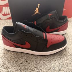 Jordan 1 Low Shoes Black and Red