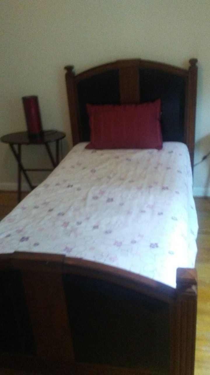 Nice wood bed last for ever. Moving sale