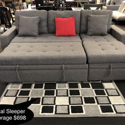 New Beautiful Sectional Sleeper With Storage- FREE DELIVERY 