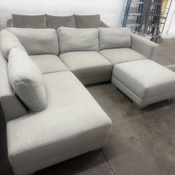Free Delivery* Like New Gray Sectional Sofa with Ottoman!