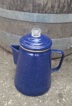 Nice Blue Speckled Enamelware Coffee Pot