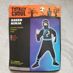 Green/Black NINJA Halloween Costume bodysuit And Mask