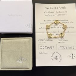 Van Cleef & Arpels Bracelet Vintage Alhambra Gold And Diamond