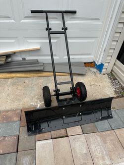 Manual Push Snow Plow with Wheels