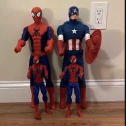 Spider Man Captain America 20 Inches Tall Little Ones Are 12 Inches Tall 