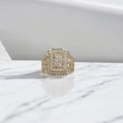 10K YG Luxury Rectangle Rings 