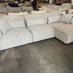 stylish Sofa Chaise - by Abbyson - Gray Fabric - New - Delivery 🚚